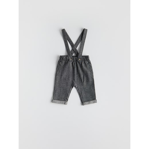 Reserved - Spodnie z odpinanymi szelkami - ciemnoszary ze sklepu Reserved w kategorii Spodnie i półśpiochy - zdjęcie 187246705