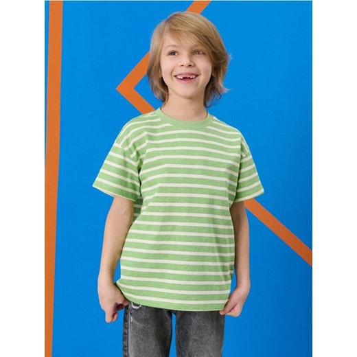 Sinsay - Koszulka w paski - zielony ze sklepu Sinsay w kategorii T-shirty chłopięce - zdjęcie 187247165