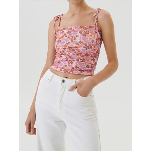Sinsay - Top na ramiączkach z wiązaniami i kwiatowym wzorem - wielobarwny ze sklepu Sinsay w kategorii Bluzki damskie - zdjęcie 187247215
