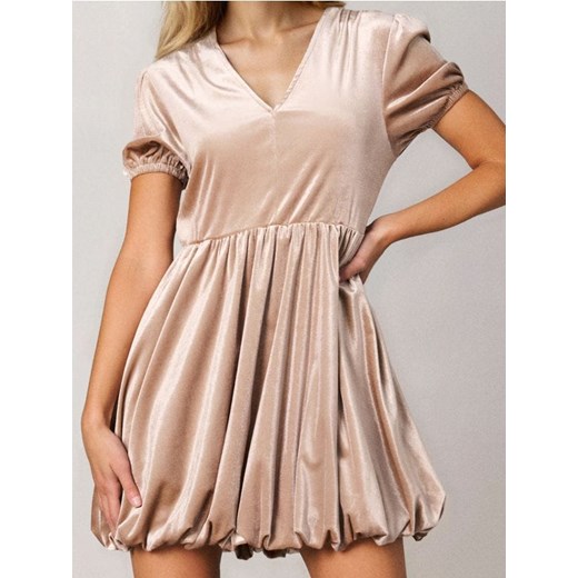 Sinsay - Sukienka mini bombka - złoty Sinsay S Sinsay