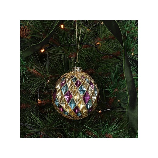 Kersten Bombki (2 szt.) w kolorze złoto-fioletowo-cyjanowym - Ø 8 cm Kersten onesize okazja Limango Polska