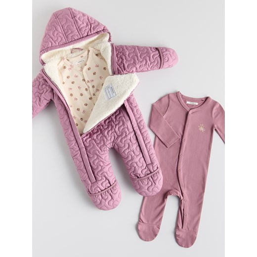 Reserved - Bawełniany pajacyk 2 pack - jasnofioletowy ze sklepu Reserved w kategorii Komplety niemowlęce - zdjęcie 187249295