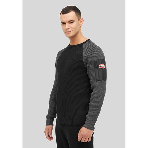 Bench Sweter "Hadlow" w kolorze szaro-czarnym - id: 14844917 - marki Bench - 187249366 Bench Sweter "Hadlow" w kolorze szaro-czarnym ze sklepu Limango Polska w kategorii Swetry męskie - zdjęcie 187249366