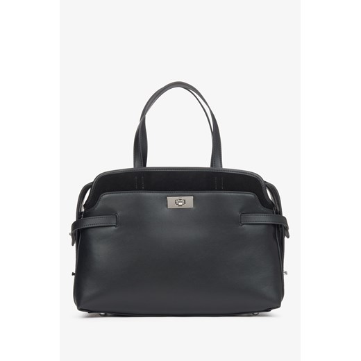 Estro: Czarna torebka damska typu tote ze skóry naturalnej ze sklepu Estro w kategorii Torebki damskie - zdjęcie 187250157