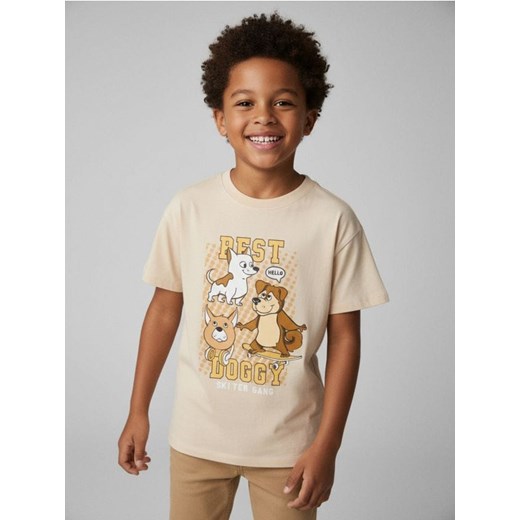 Sinsay - Koszulka z nadrukiem - beżowy ze sklepu Sinsay w kategorii T-shirty chłopięce - zdjęcie 187250388