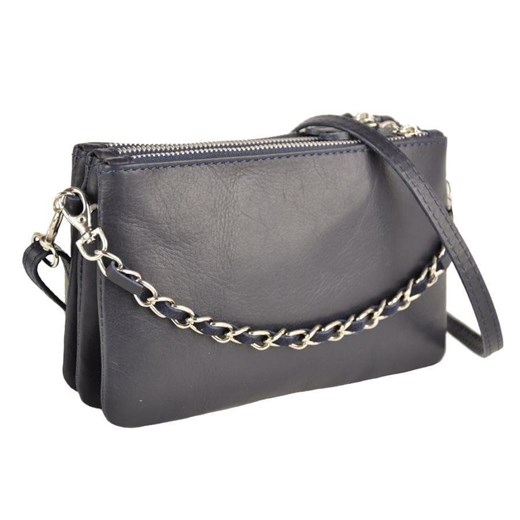 Modna włoska listonoszka skórzana - Granatowa - id: 6064n - marki Barberini's - 187250417 Modna włoska listonoszka skórzana - Granatowa ze sklepu butyolivier w kategorii Listonoszki - zdjęcie 187250417