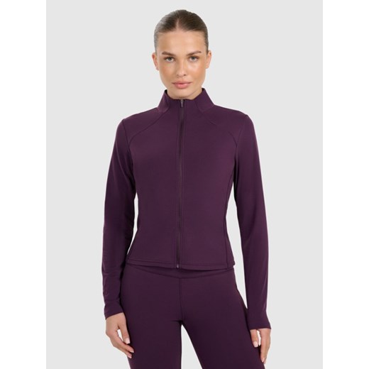 Damska bluza rozpinana bez kaptura 4F 4FWAW25TSWSF1873 - fioletowy ze sklepu Sportstylestory.com w kategorii Bluzy damskie - zdjęcie 187250598