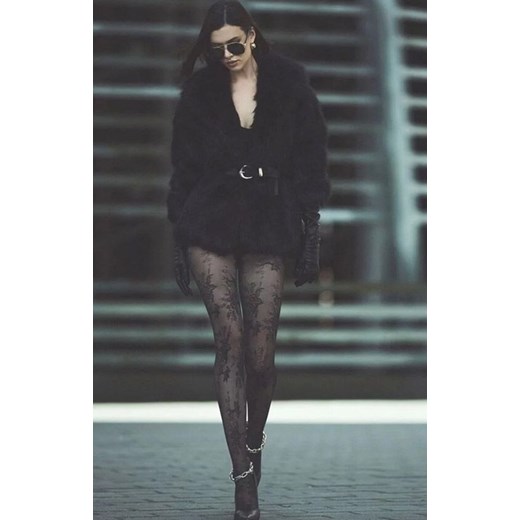 Rajstopy damskie w kwiatowy wzór czarne Carmela 40 DEN, Kolor czarny, Rozmiar 5, Gabriella - id: 219708 - marki Gabriella - 187250895 Rajstopy damskie w kwiatowy wzór czarne Carmela 40 DEN, Kolor czarny, Rozmiar 5, Gabriella ze sklepu Primodo w kategorii Rajstopy - zdjęcie 187250895