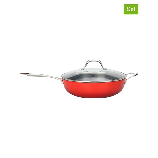 Laguiole 2-częściowy zestaw "Airlron' w kolorze czerwonym - Ø 28 cm - id: 17500309 - marki Laguiole - 187251126 Laguiole 2-częściowy zestaw "Airlron' w kolorze czerwonym - Ø 28 cm ze sklepu Limango Polska w kategorii Garnki - zdjęcie 187251126