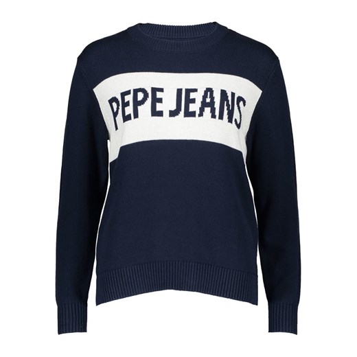 Pepe Jeans Sweter "Intarsia II" w kolorze granatowo-białym - id: 17696123 - marki Pepe Jeans - 187251268 Pepe Jeans Sweter "Intarsia II" w kolorze granatowo-białym ze sklepu Limango Polska w kategorii Swetry damskie - zdjęcie 187251268
