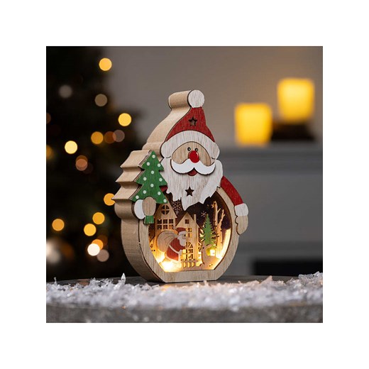 Hollybell Dekoracyjna lampa LED "Santa" w kolorze beżowo-czerwonym - 11 x 15,8 x 3 cm - id: 17726184 - marki Hollybell - 187251349 Hollybell Dekoracyjna lampa LED "Santa" w kolorze beżowo-czerwonym - 11 x 15,8 x 3 cm ze sklepu Limango Polska w kategorii Oświetlenie - zdjęcie 187251349