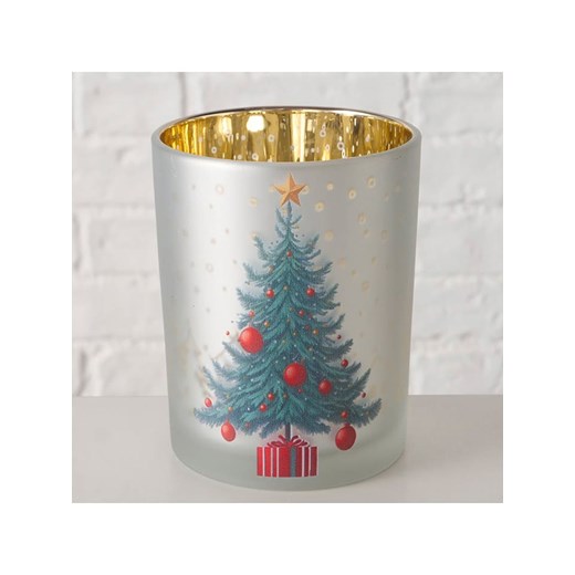 Boltze Świecznik &quot;Christmas Tree&quot; w kolorze srebrno-zielonym - wys. 12,5 cm ze sklepu Limango Polska w kategorii Świeczniki - zdjęcie 187251526