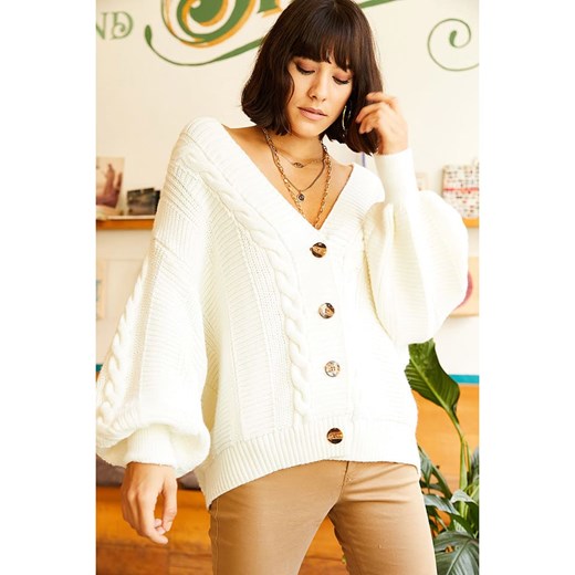 Olalook Kardigan w kolorze kremowym Olalook onesize okazyjna cena Limango Polska