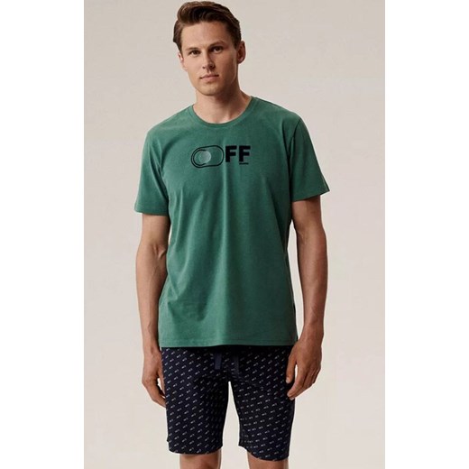 Piżama męska NMP-395-ZIE_GRA, Kolor zielono-granatowy, Rozmiar L, ATLANTIC ze sklepu Intymna w kategorii Piżamy męskie - zdjęcie 187253557