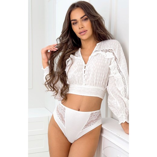 Donna białe figi damskie z wysokim stanem 213, Kolor biały, Rozmiar S, Donna ze sklepu Intymna w kategorii Majtki damskie - zdjęcie 187253607