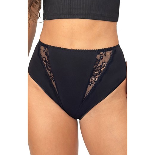 Donna bawełniane figi damskie z wysokim stanem pełne czarne 238, Kolor czarny, Rozmiar S, Donna ze sklepu Intymna w kategorii Majtki damskie - zdjęcie 187253648