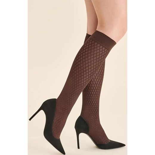 Podkolanówki damskie czekoladowe Glam, Kolor czekoladowy, Rozmiar uniwersalny, Gabriella uniwersalny Intymna