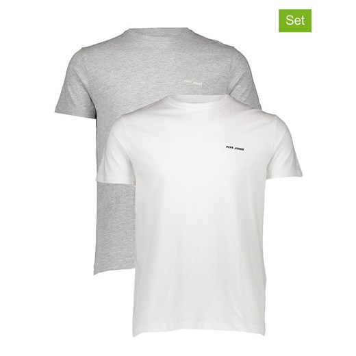 Pepe Jeans Koszulki (2 szt.) w kolorze szarym i białym - id: 17696165 - marki Pepe Jeans - 187255737 Pepe Jeans Koszulki (2 szt.) w kolorze szarym i białym ze sklepu Limango Polska w kategorii T-shirty męskie - zdjęcie 187255737