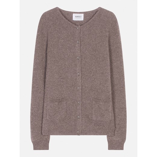 Perfect Cashmere Kaszmirowy kardigan "Amy" w kolorze szarobrązowym Perfect Cashmere L Limango Polska okazyjna cena