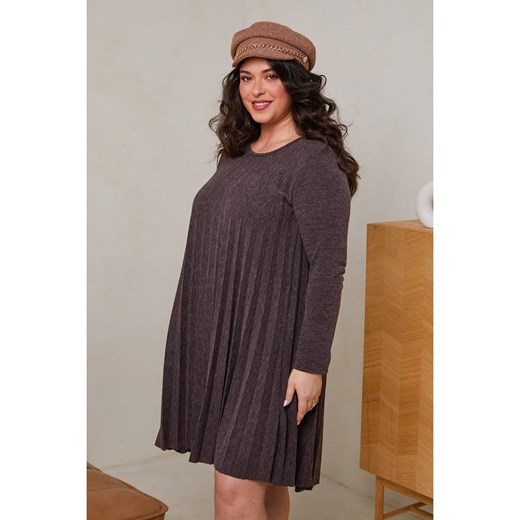 Curvy Lady Sukienka w kolorze ciemnobrązowym Curvy Lady 48/50 Limango Polska okazja