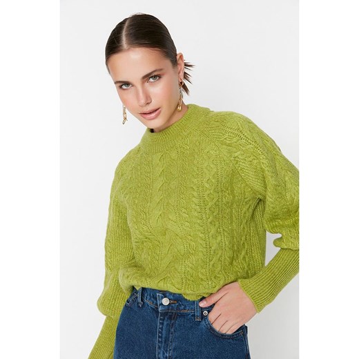 trendyol Sweter w kolorze zielonym ze sklepu Limango Polska w kategorii Swetry damskie - zdjęcie 187255845