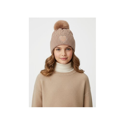 Guess Czapka J4BZ00 Z2QP0 Beżowy Guess XS MODIVO