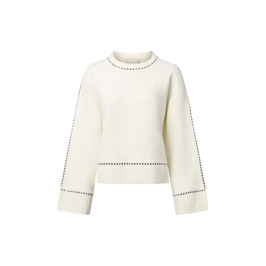 Neo Noir Damski sweter z dzianiny z wełną - Roeme Kobiety Sztuczne włókno écru jednolity ze sklepu vangraaf w kategorii Swetry damskie - zdjęcie 187257465
