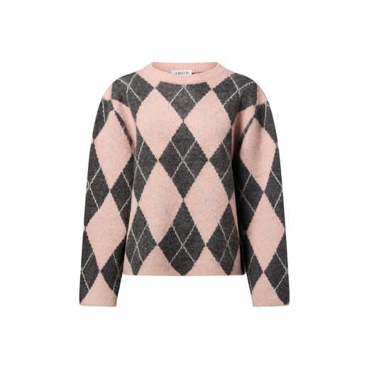 EDITED Damski sweter z dzianiny z zawartością wełny i alpaki - Harriet Jumper Kobiety Sztuczne włókno antracytowy w kratkę ze sklepu vangraaf w kategorii Swetry damskie - zdjęcie 187257467