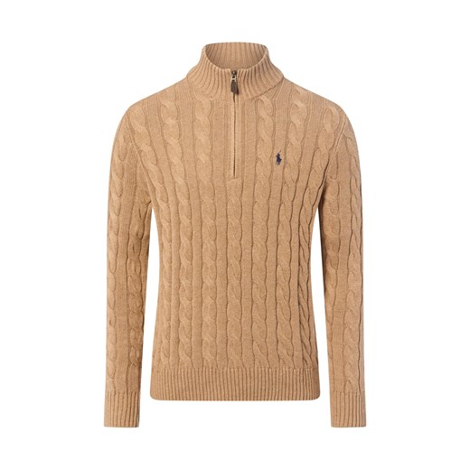 Polo Ralph Lauren Męski sweter Troyer Mężczyźni dzianina grubo tkana wielbłądzi marmurkowy - id: 792283-0003-09900 - marki Polo Ralph Lauren - 187257476 Polo Ralph Lauren Męski sweter Troyer Mężczyźni dzianina grubo tkana wielbłądzi marmurkowy ze sklepu vangraaf w kategorii Swetry męskie - zdjęcie 187257476