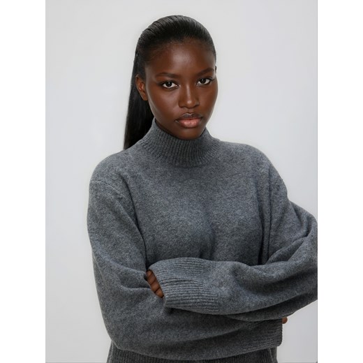 Reserved - Sweter z niskim golfem - szary ze sklepu Reserved w kategorii Swetry damskie - zdjęcie 187257959