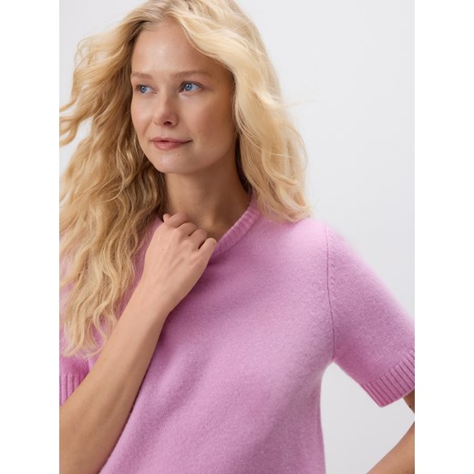 Reserved - Wełniany sweter - różowy ze sklepu Reserved w kategorii Swetry damskie - zdjęcie 187258207