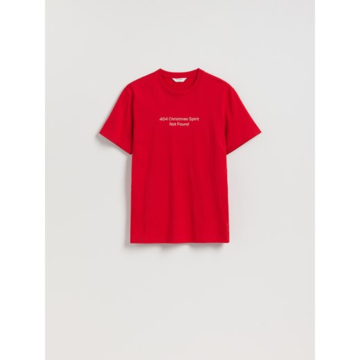 Reserved - T-shirt regular ze świątecznym nadrukiem - intenstywna czerwień - id: 685HO-29X - marki Reserved - 187258325 Reserved - T-shirt regular ze świątecznym nadrukiem - intenstywna czerwień ze sklepu Reserved w kategorii T-shirty męskie - zdjęcie 187258325