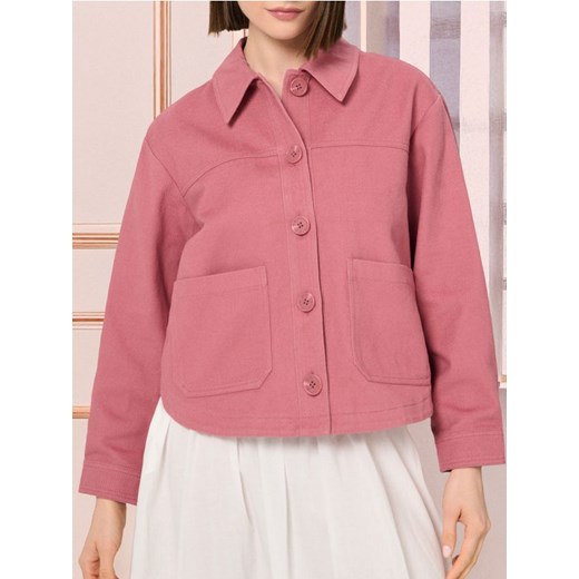 Sinsay - Bawełniana kurtka koszulowa - różowy ze sklepu Sinsay w kategorii Kurtki damskie - zdjęcie 187259078