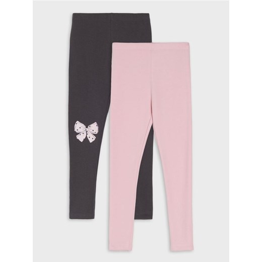 Sinsay - Bawełniane legginsy 2 pack - wielobarwny ze sklepu Sinsay w kategorii Spodnie dziewczęce - zdjęcie 187259128