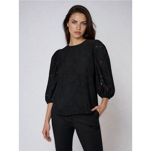 Sinsay - Elegancka bluzka z bufkami - czarny ze sklepu Sinsay w kategorii Bluzki damskie - zdjęcie 187259179