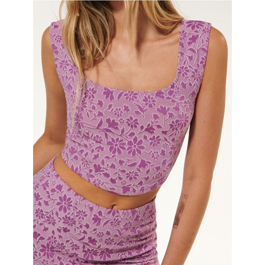 Sinsay - Crop top z kwiatowym motywem - różowy ze sklepu Sinsay w kategorii Bluzki damskie - zdjęcie 187259186