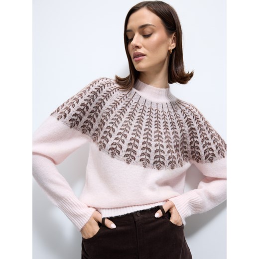 Mohito - Sweter z wełną i moherem - pastelowy różowy ze sklepu Mohito w kategorii Swetry damskie - zdjęcie 187260069
