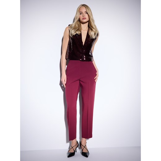 Mohito - Spodnie z prostą nogawką - kasztanowy - id: 874IV-83X - marki Mohito - 187260117 Mohito - Spodnie z prostą nogawką - kasztanowy ze sklepu Mohito w kategorii Spodnie damskie - zdjęcie 187260117