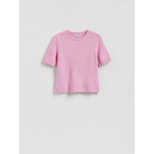 Reserved - Wełniany sweter - różowy ze sklepu Reserved w kategorii Swetry damskie - zdjęcie 187260307
