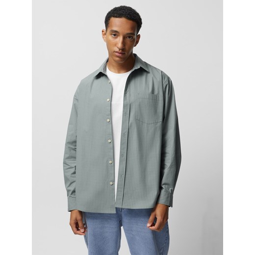 Męska koszula w kratkę 4F OTHAW23TSHIM027 - zielona ze sklepu Sportstylestory.com w kategorii T-shirty męskie - zdjęcie 187260637