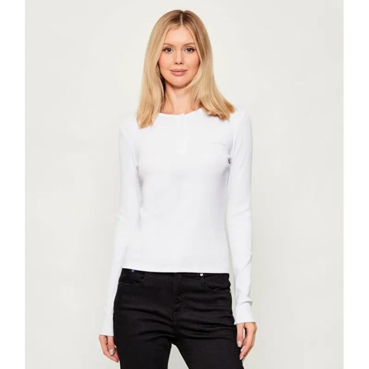 Calvin Klein Jeans Bluzka HENLEY | Slim Fit - id: CJ261W000001C65 - marki Calvin Klein - 187260848 Calvin Klein Jeans Bluzka HENLEY | Slim Fit ze sklepu Gomez Fashion Store w kategorii Bluzki damskie - zdjęcie 187260848