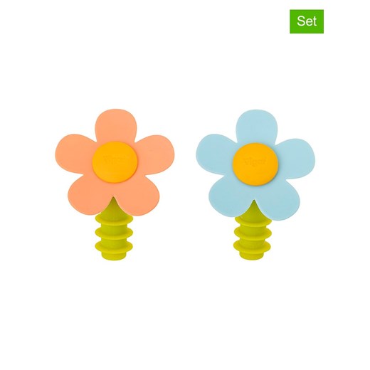 Vigar Korki (2 szt.) "Flower power" ze wzorem do butelek - wys. 8,5 cm - id: 17540560 - marki Vigar - 187262045 Vigar Korki (2 szt.) "Flower power" ze wzorem do butelek - wys. 8,5 cm ze sklepu Limango Polska w kategorii Naczynia - zdjęcie 187262045