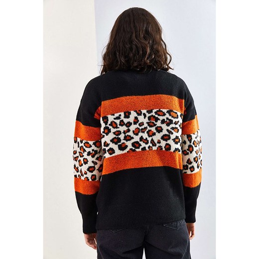 Bianco Lucci Sweter w kolorze czarno-pomarańczowym Bianco Lucci onesize okazja Limango Polska