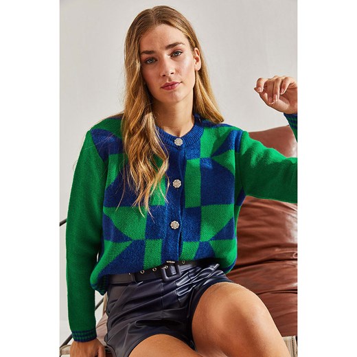 Bianco Lucci Kardigan w kolorze niebiesko-zielonym Bianco Lucci onesize Limango Polska wyprzedaż