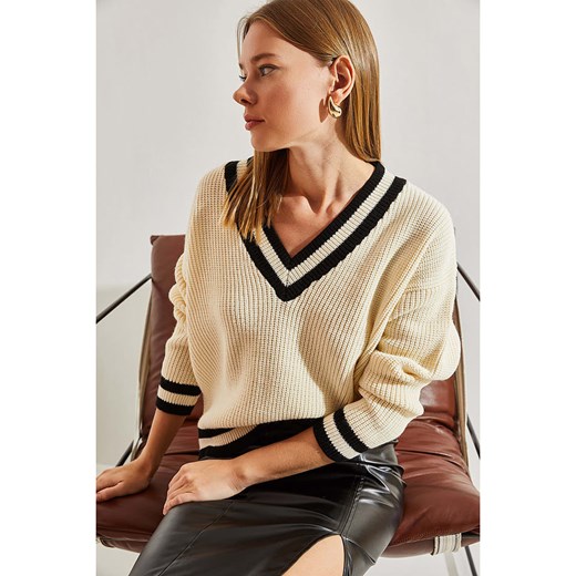Bianco Lucci Sweter w kolorze beżowym Bianco Lucci onesize okazja Limango Polska
