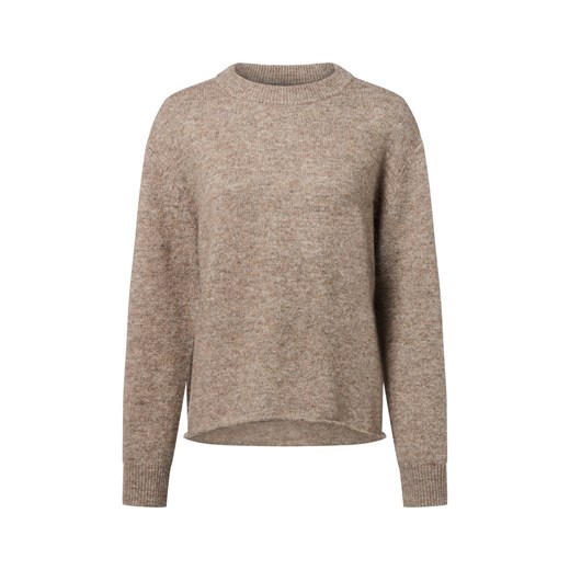 Marie Lund Damski sweter z dzianiny z zawartością wełny i alpaki Kobiety taupe marmurkowy ze sklepu vangraaf w kategorii Swetry damskie - zdjęcie 187263126