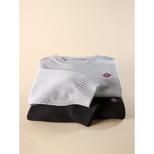 Reserved - Bawełniany sweter - jasnoszary ze sklepu Reserved w kategorii Swetry chłopięce - zdjęcie 187263198