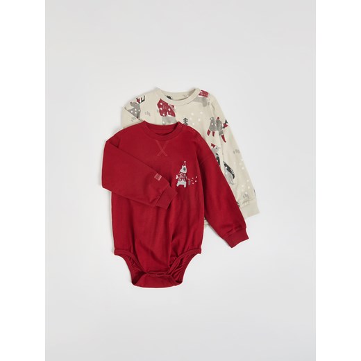 Reserved - Bawełniane body 2 pack - czerwony ze sklepu Reserved w kategorii Body niemowlęce - zdjęcie 187263227