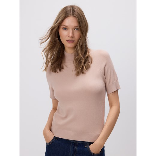 Reserved - Gładki sweter - beżowy ze sklepu Reserved w kategorii Swetry damskie - zdjęcie 187263237