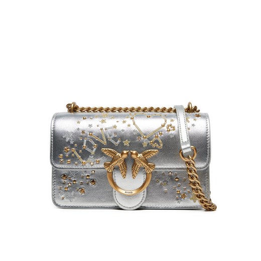 Torebka Pinko Love One Mini Dc AI 24-25 PLTT 100074 A1YW Srebrny - id: 0000304265785 - marki Pinko - 187263448 Torebka Pinko Love One Mini Dc AI 24-25 PLTT 100074 A1YW Srebrny ze sklepu eobuwie.pl w kategorii Kopertówki - zdjęcie 187263448